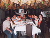 SmugMug > keywords > visit > At our team dinner at a restaurant in North Beach. Some of the vegetarians in the group didn't dig on all the prosciuttos hanging from the ceiling.