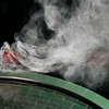 SmugMug > keywords > vapor > _12/03/09_ Steam
Was hard boiling some eggs and decided to make my daily photo out of it, much like I did on 11/22/09. I set my flash on the stove (not the hot part, duh) and pointed it towards the steam. I focused on the rim of the lid and shot away. I found this shot the most interesting overall. The horizontal red/orange spots are lens flare as a result of the flash firing into the lens from the left. The green brick reflection is the tile on the back part of our stove.
In other news, my Yosemite photos are all captioned and geotagged! A few of my favorites:

 - Glacier Point fisheye -
 - bridge over Merced river - 
 - sunset on El Capitan - 

[last year]
