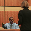 SmugMug > keywords > terry > 10DEC09  Terry Little testified that Lewis Turner 'jerked the gun at him [firing it]' in the parking lot of a McDonalds on Oberlin Ave. in Lorain.  Tables turned quickly as Little ultimately acquired a .22 cal pistol and fired into Turner, killing him.  Lorain County Assistant Prosecutor Laura Swansinger questioned many discrepancies between what Little was telling the jury and what he told police.  photo by Chuck Humel