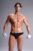 SmugMug > all-time keyword > briefs > Muscular young man shirtless in briefs and sweaty working out lifting weights