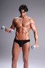 SmugMug > all-time keyword > briefs > Muscular young man shirtless in briefs and sweaty working out lifting weights