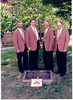 SmugMug > all-time keyword > four > Sound Design, aka State Farm Four, from left: Jim Stahly, tenor; Tom Debord, bass; Jack Aldridge, lead; Al Draper, baritone.  Photo is at site of first barber shop meeting in 1938 in Tulsa.  The quartet was in Tulsa for the groundbreaking ceremony for a State Farm regional office.