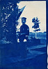 SmugMug > keywords > sgt > "Dear Mattie, Who is it? Love from all to all. May" Portrait of a US Marine Sergeant, 1906. Cyanotype Real Photo Post Card