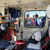SmugMug > keywords > response > Air Evac: Film crews and emergency personnel can be see through the window of an air evacuation helicopter involved Thursday afternoon. They are collaborating in a documentary film about the voluntary First Response Rescue Team of America.